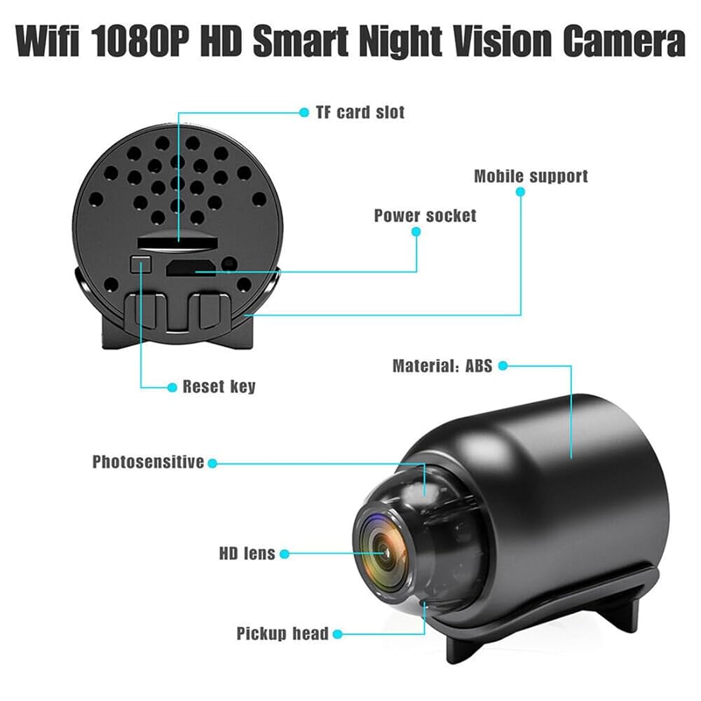 1080P HD Mini WiFi Camera for Home Office Included Sound Detector and Night Vision