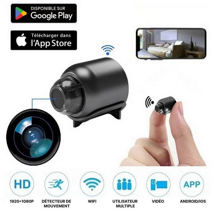 1080P HD Mini WiFi Camera for Home Office Included Sound Detector and Night Vision